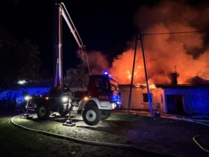 Ogromny pożar budynków mieszkalnych w Człuchowie