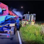 Kombajn przygniótł samochód – ciężka akcja ratunkowa na DK20
