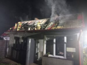 Pożar poddasza budynku mieszkalnego – Wilkowo