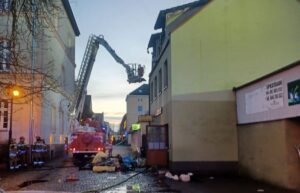 Pożar poddasza budynku mieszkalnego w Gryficach