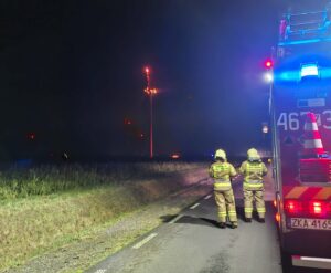 Pożar turbiny wiatrowej w gminie Wolin. Mieszkańcy słyszeli potężny huk